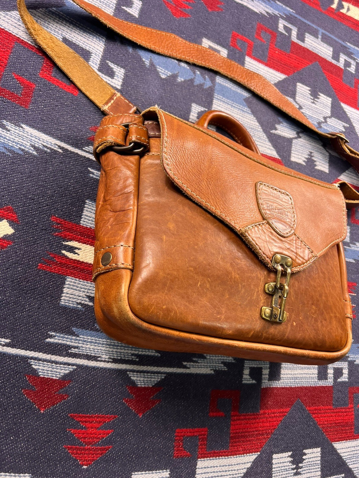 Tahoe Classics Brown Bag Co Saddle Leather Briefcase Messenger Bag Made In USA