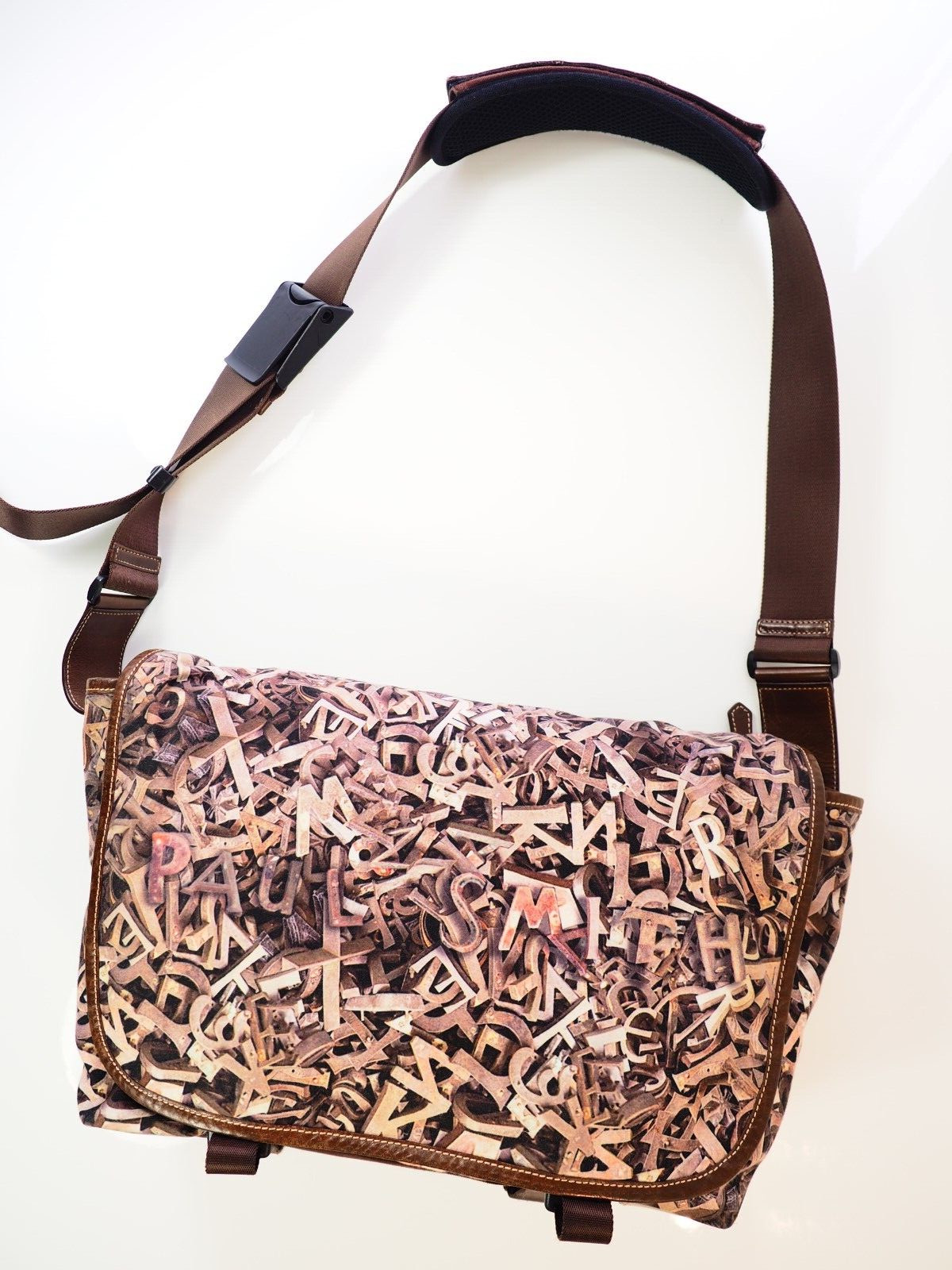Paul Smith Bag Metal Letters Print Messenger Courier Laptop Bag Brilliant