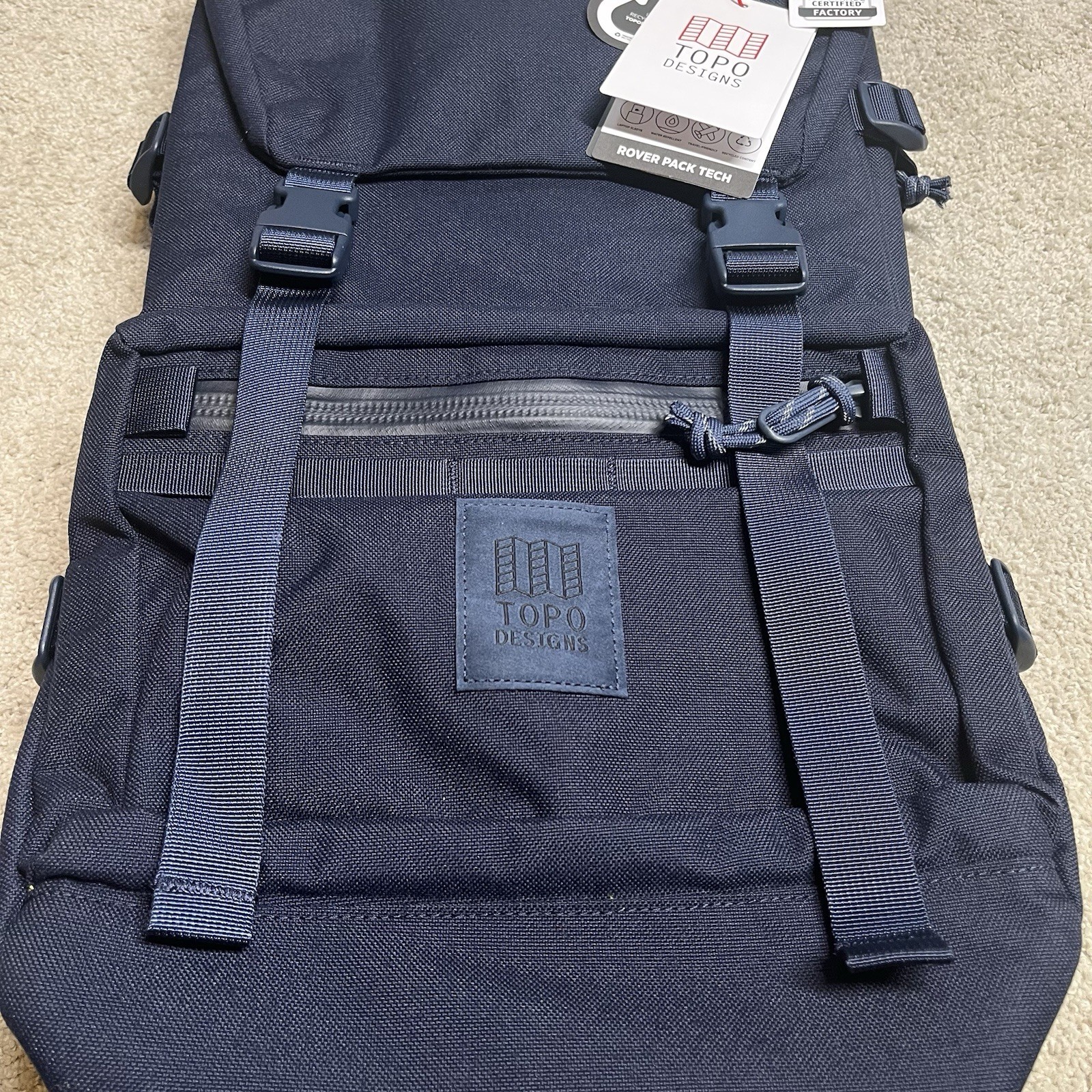 NEW Topo Designs Rover Pack Tech Backpack 24L. Navy Blue Laptop Comupter Bag NWT