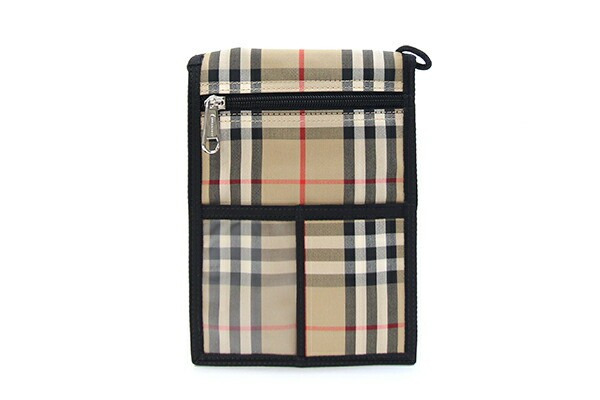 Burberry Shoulder Bag 8026664 Beige Black Cotton Polyester Used Crossbody Pouch