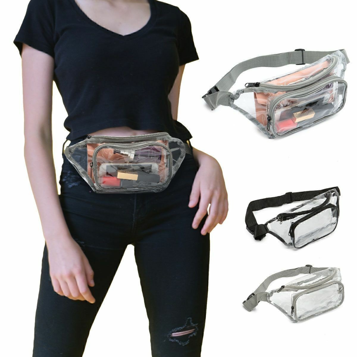 Clear Fanny Pack Men Women Waist Pouch Belt Bag Outdoor Sports Stadium Security