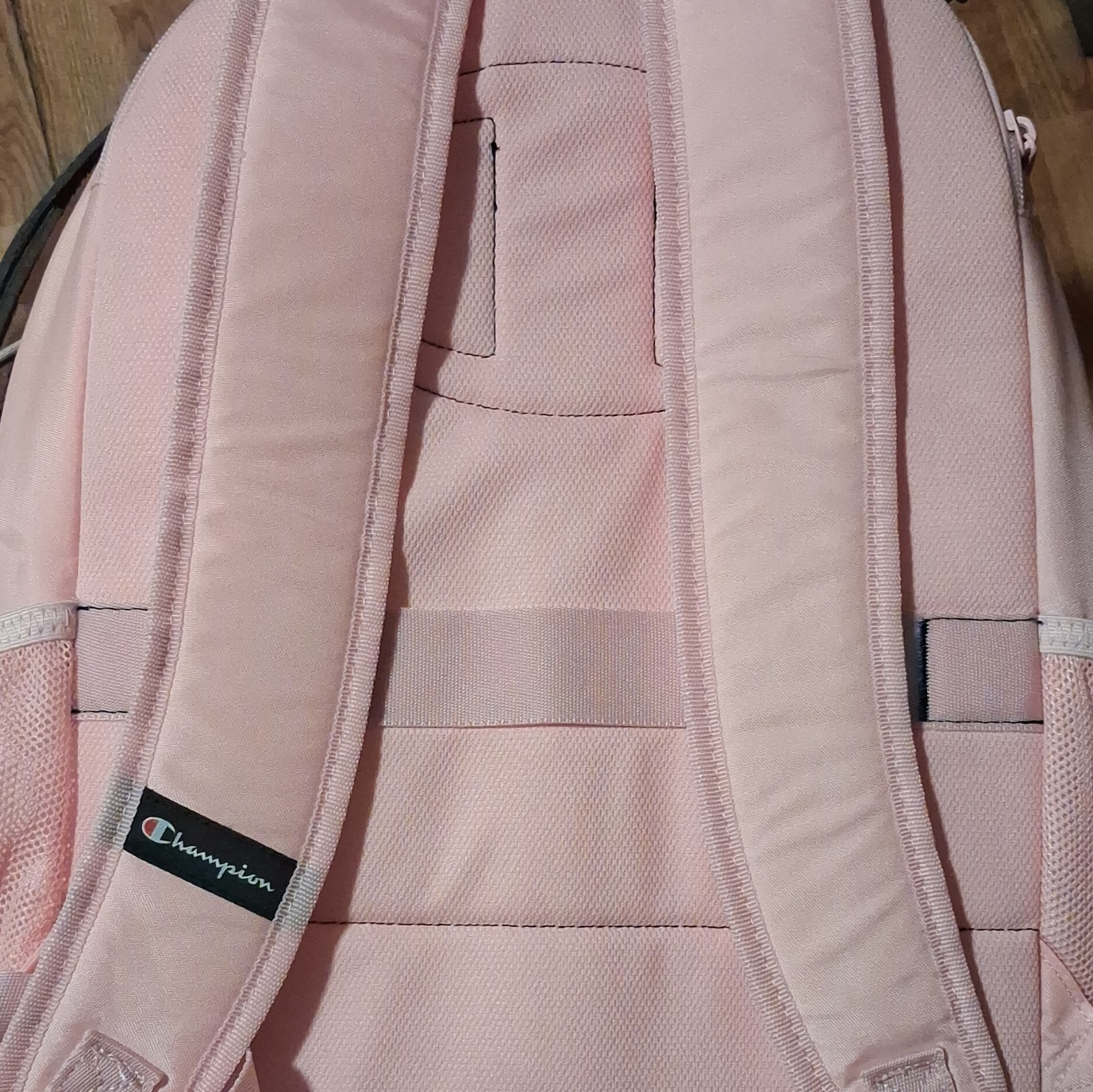 Champion Pink Backpack Zip Closure Padded Straps Bottle Pocket Travel Casual