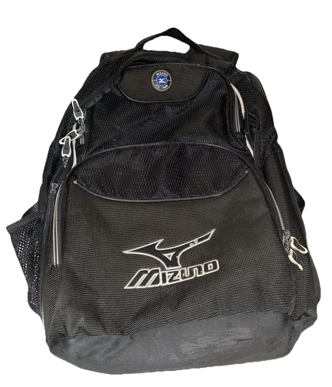 Vintage Mizuno Coaches Backpack Black Mesh 360158 Sports Team Gear Bag Organizer