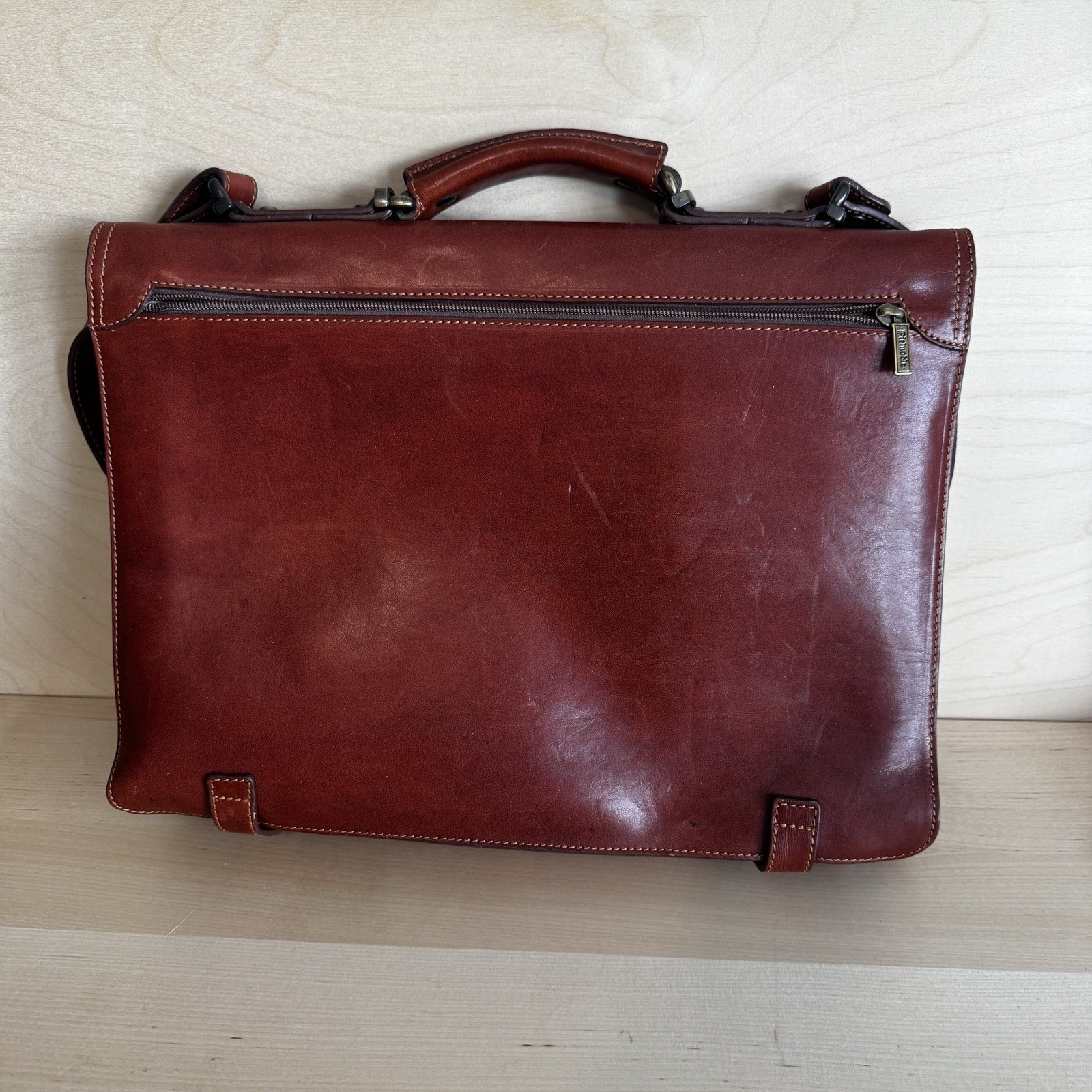 Pielnoble Rustic PR703 Leather Briefcase Made in Spain Pop Rocks Inc Rare