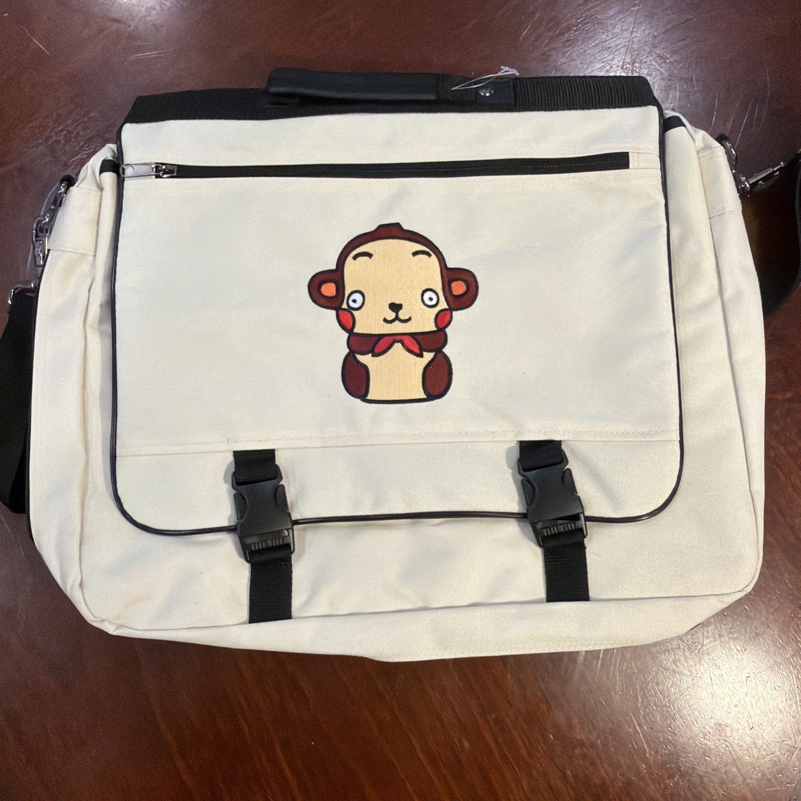 Travel Crossbody Laptop School Bag Beige – See Description