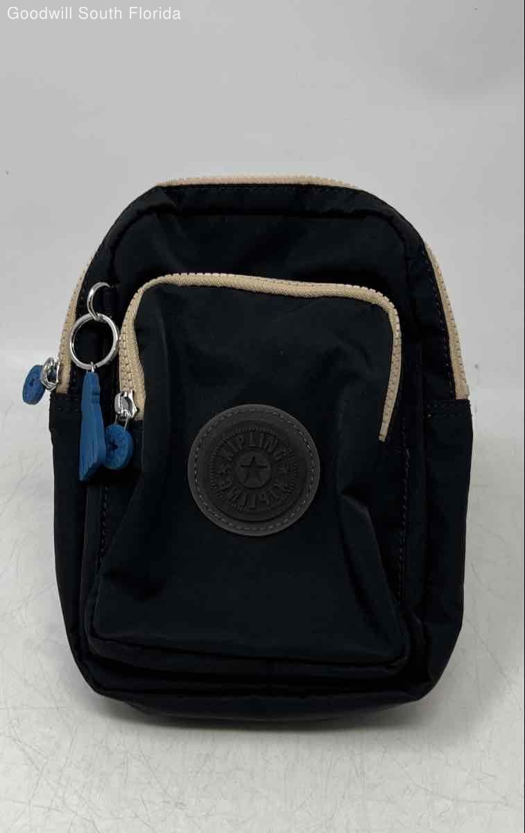 Kipling Unisex Black Outer Pocket Adjustable Strap Zipper Crossbody Bag