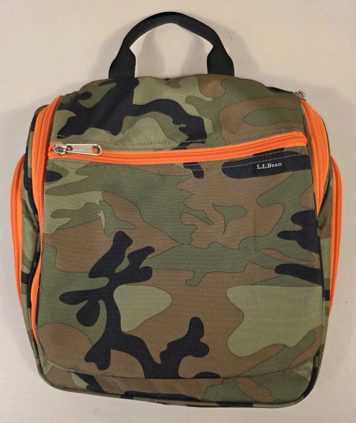 LL Bean Messenger Commuter Bag Camo Orange Padded Organizer Missing Strap