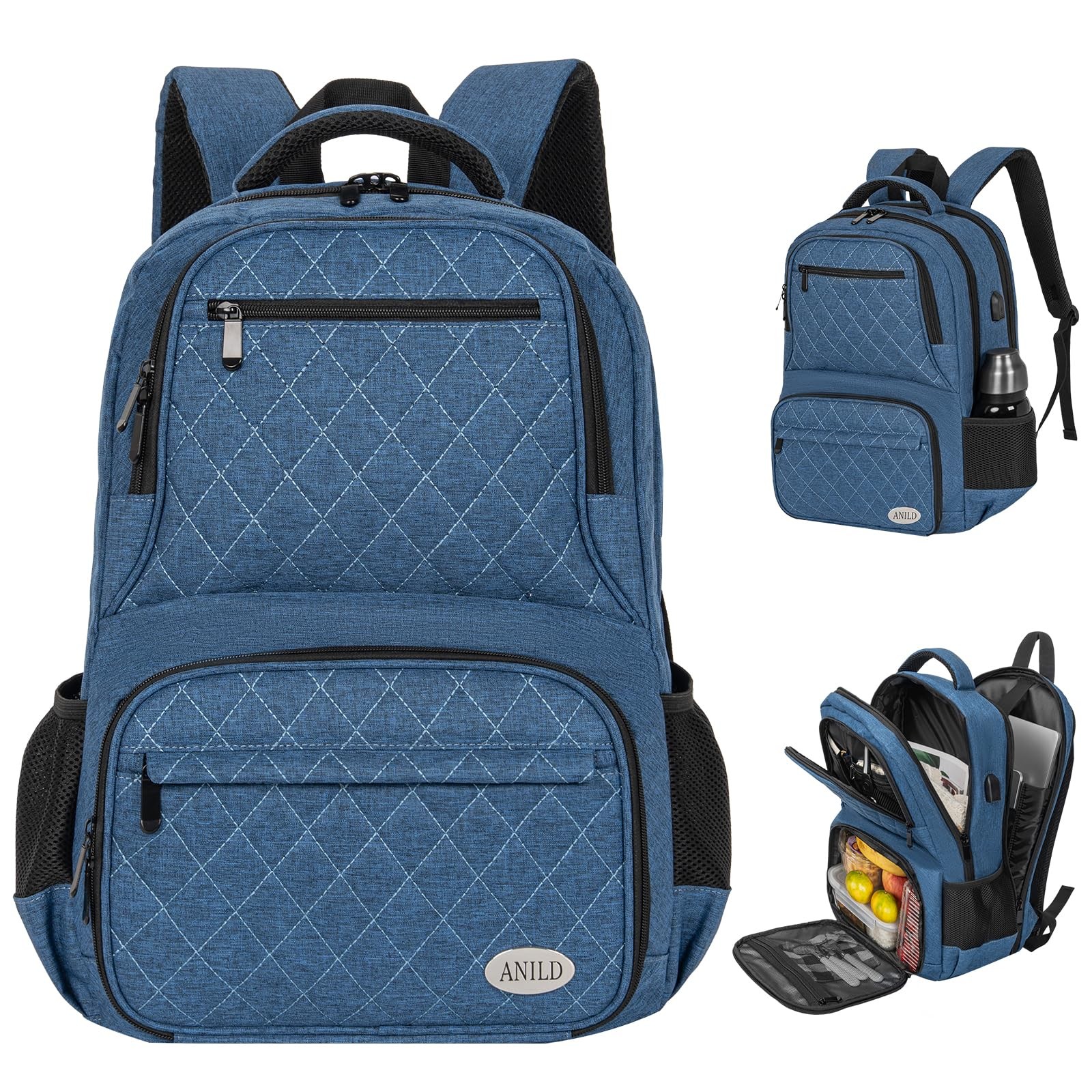 15.6 Inch Laptop Backpack With Insulated Cooler Compartment Travel Work