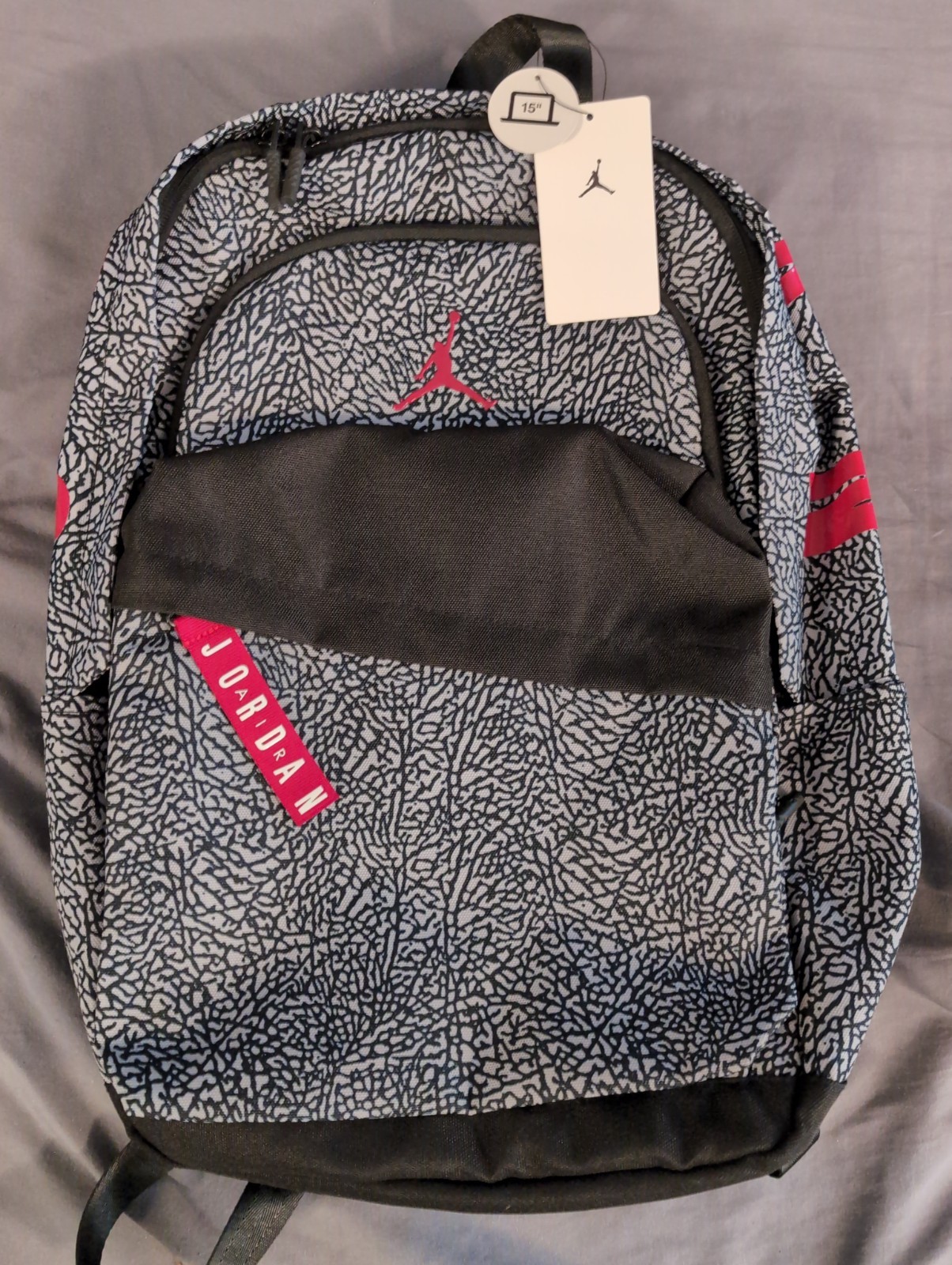 BRAND NEW Nike Air Jordan Air Patrol Backpack Black Cement 9A0172-G3A sz Large