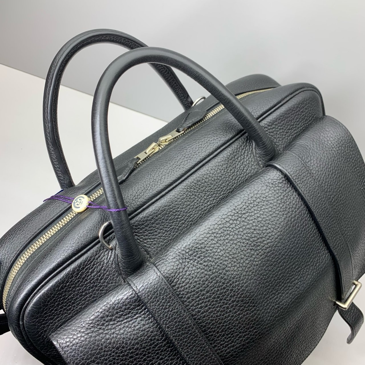 Hermes Pre-Owned Authentic Black Cowhide Briefcase No Shoulder Strap 35x26x10cm