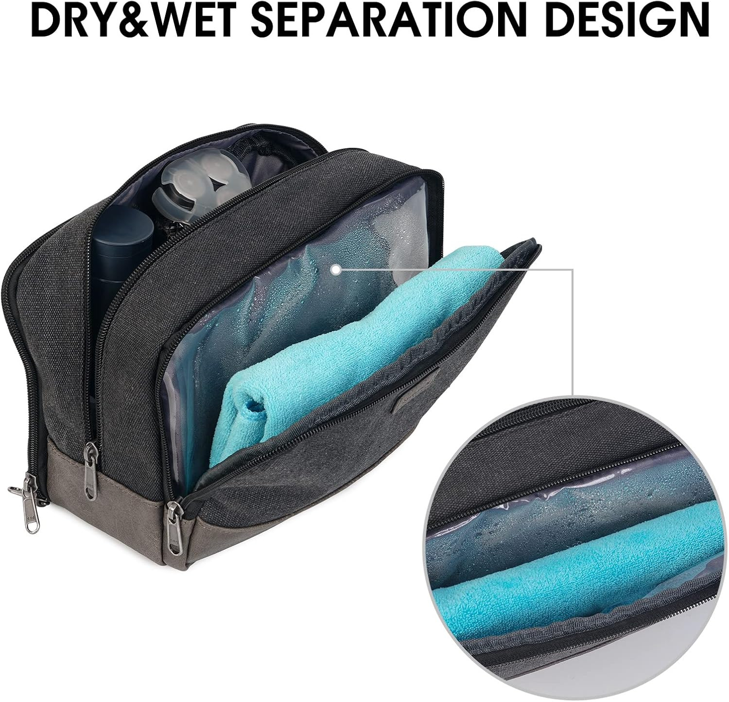Travel Toiletry Bag for Men Large Toiletries Shaving Bag Water Resistant Hanging