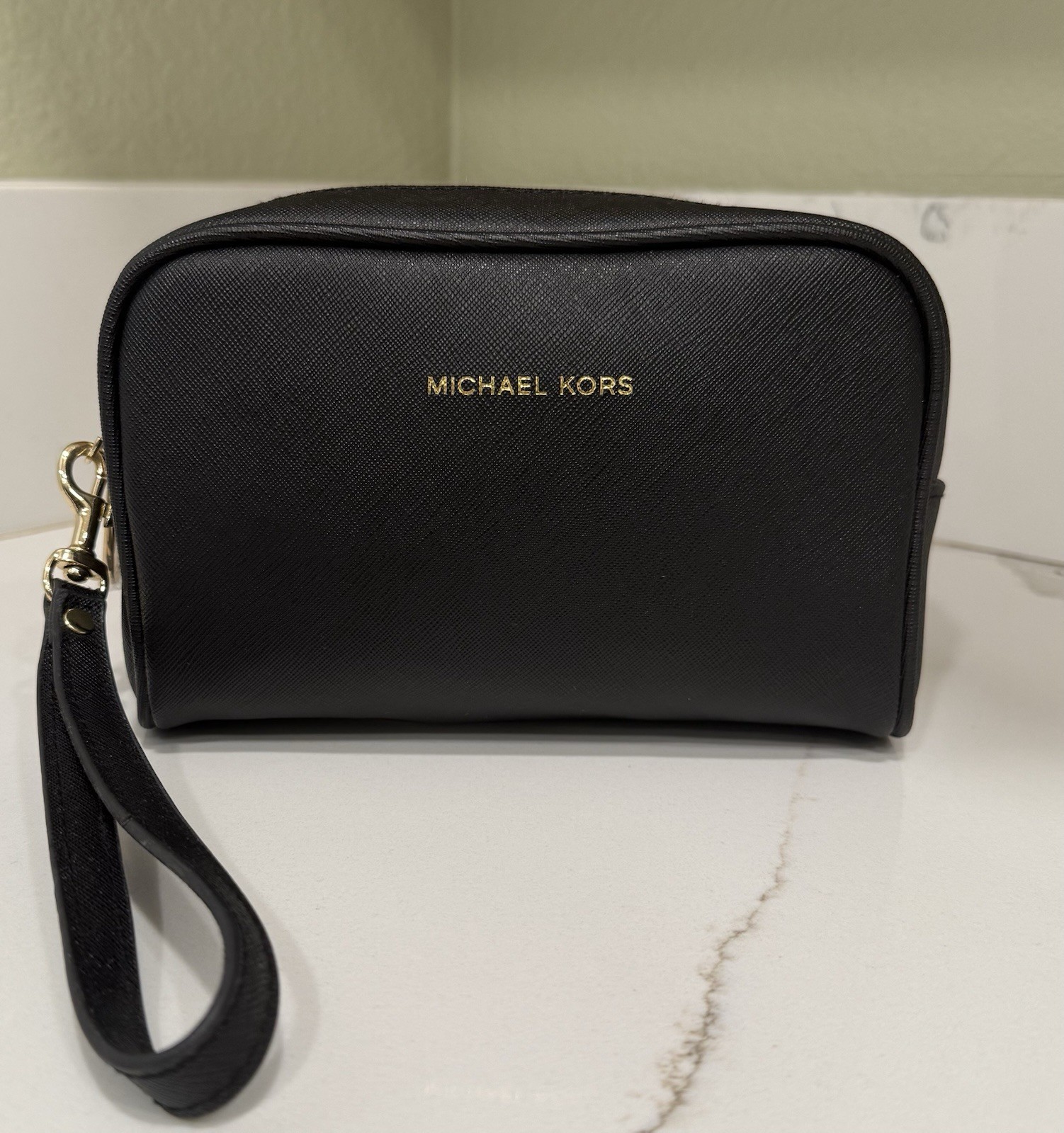 Michael Kors Toiletry Travel Cosmetic Makeup Mini Black Bag