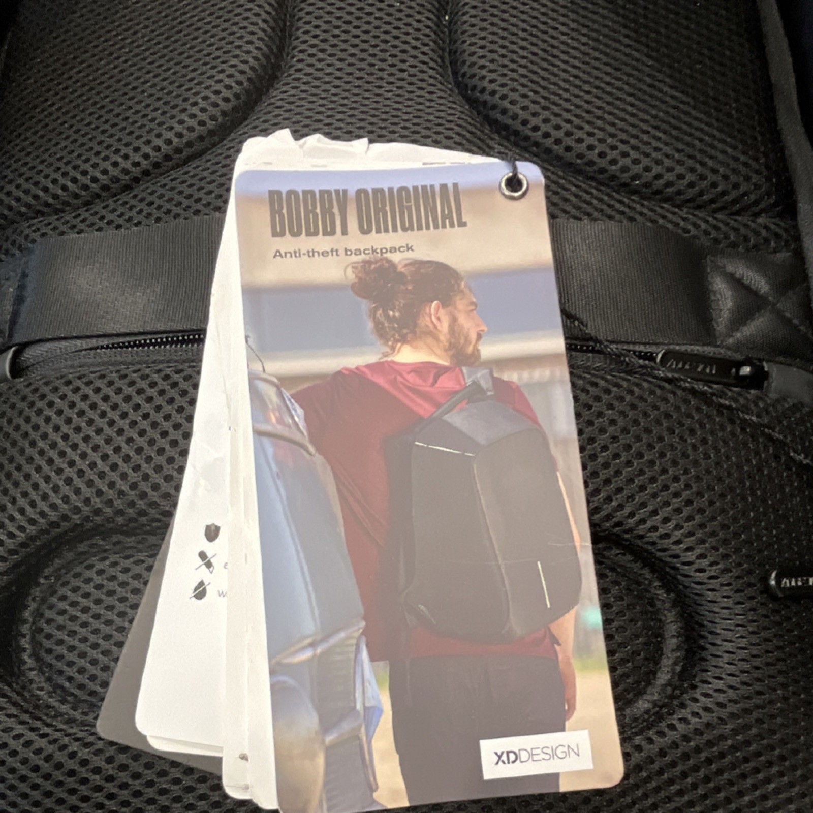 XD Design Bobby Original Anti-Theft Black Laptop Backpack with Advertisement