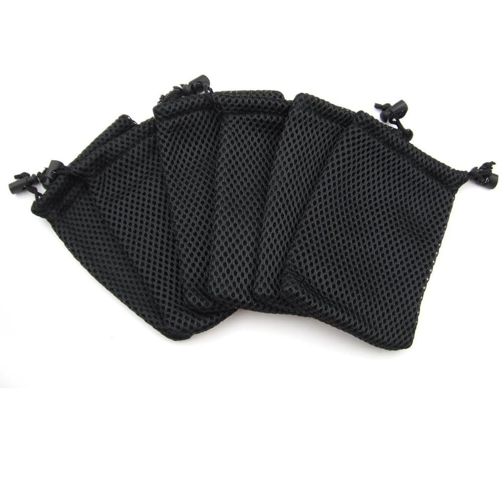 Nylon Mesh Drawstring Bag, 5 x 3.5 Inch Small Storage Pouch String Bags for M…