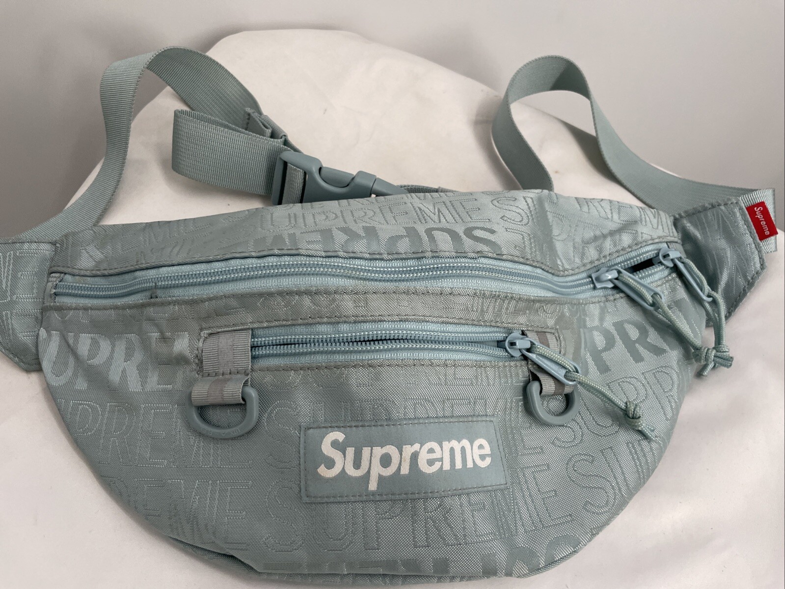 Supreme Men’s Spring / Summer 19 Nylon Logo Waist Bag Ice Blue One Size