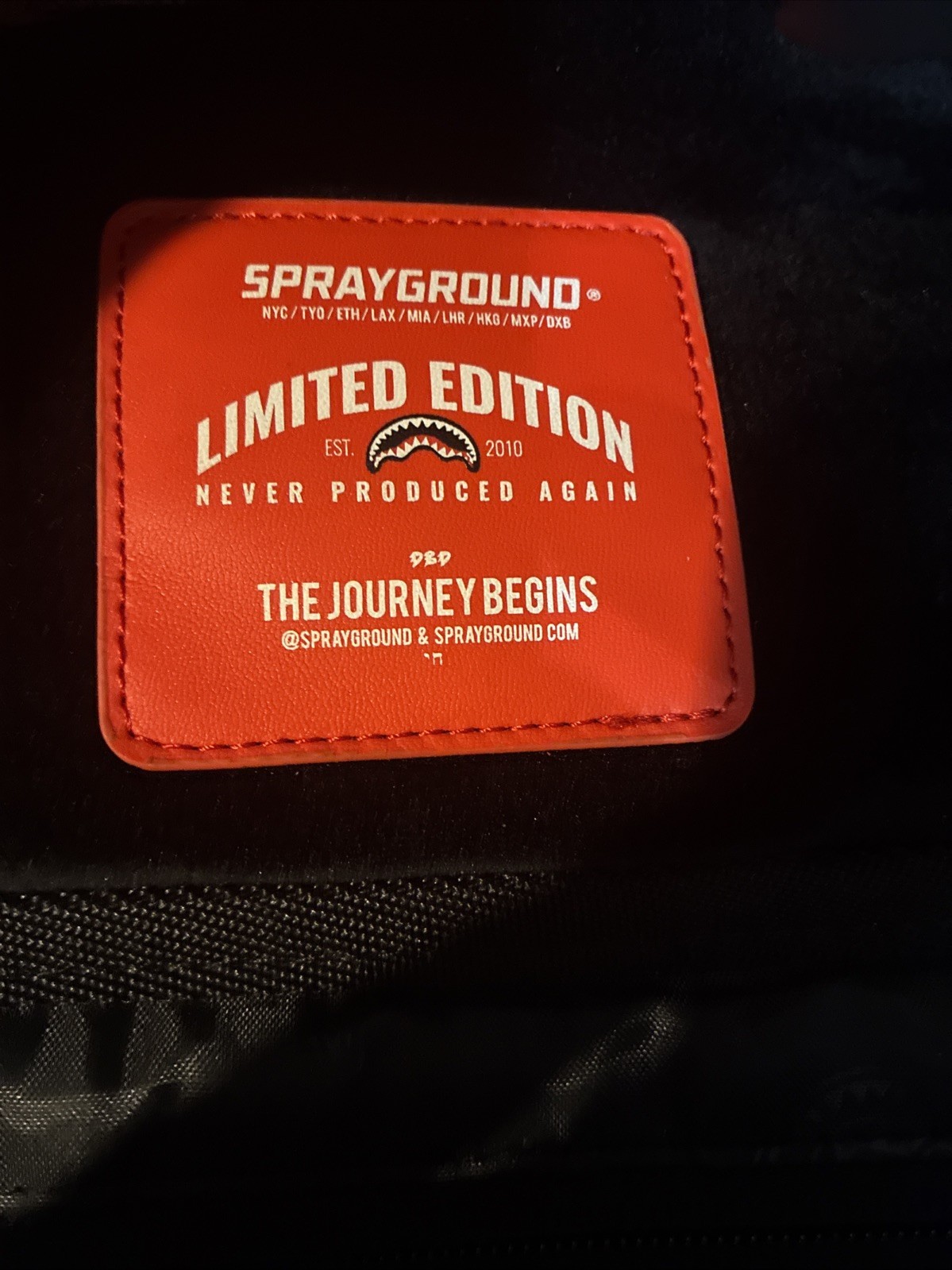 Sprayground Limited Edition Black Shark Mouth Backpack Black Line Padded