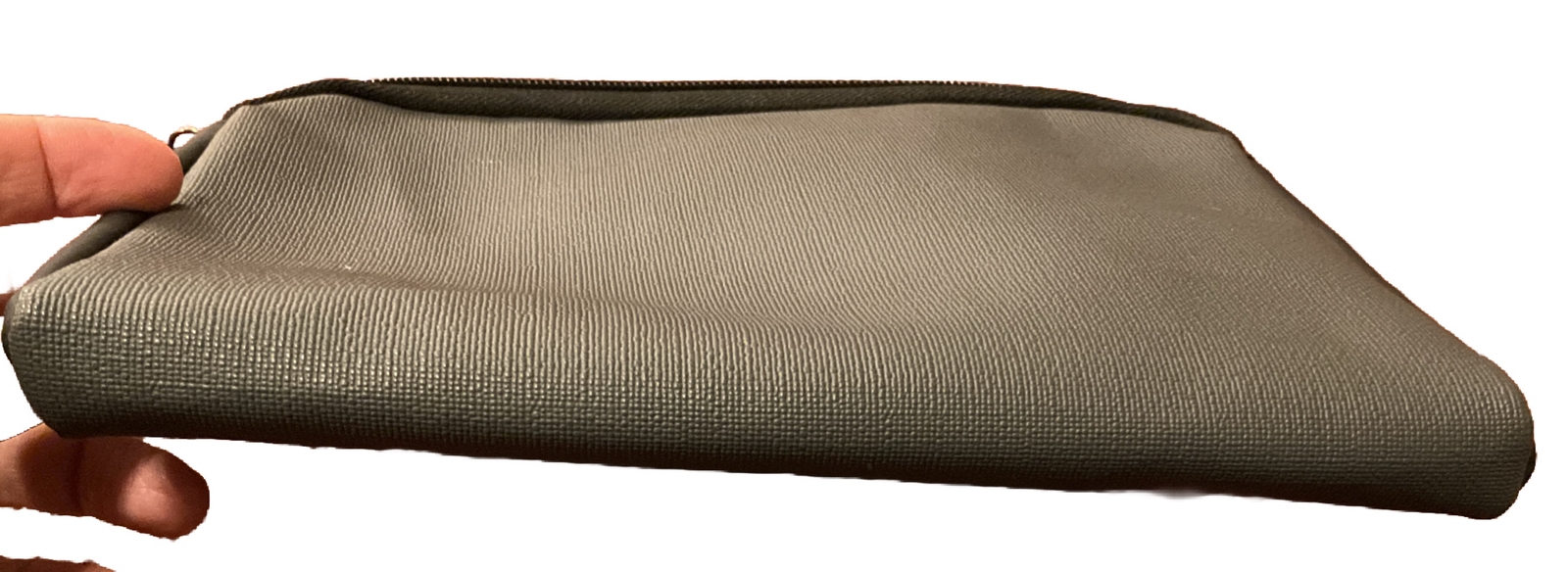 TUMI for Delta Bag Pouch Small Grey Zip Soft Sided Travel Case Toiletry Cosmetic