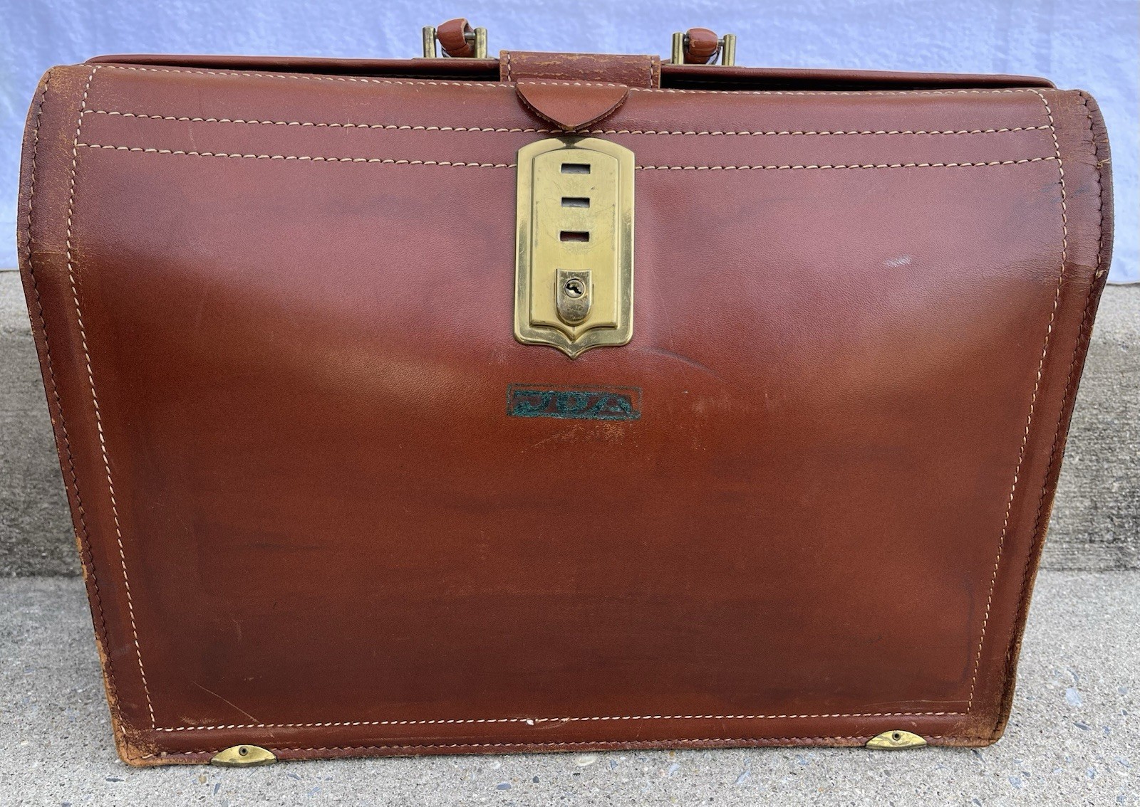 Rexbilt Briefpak Vintage Brown Top Grain Cowhide Leather Briefcase Men AS-IS