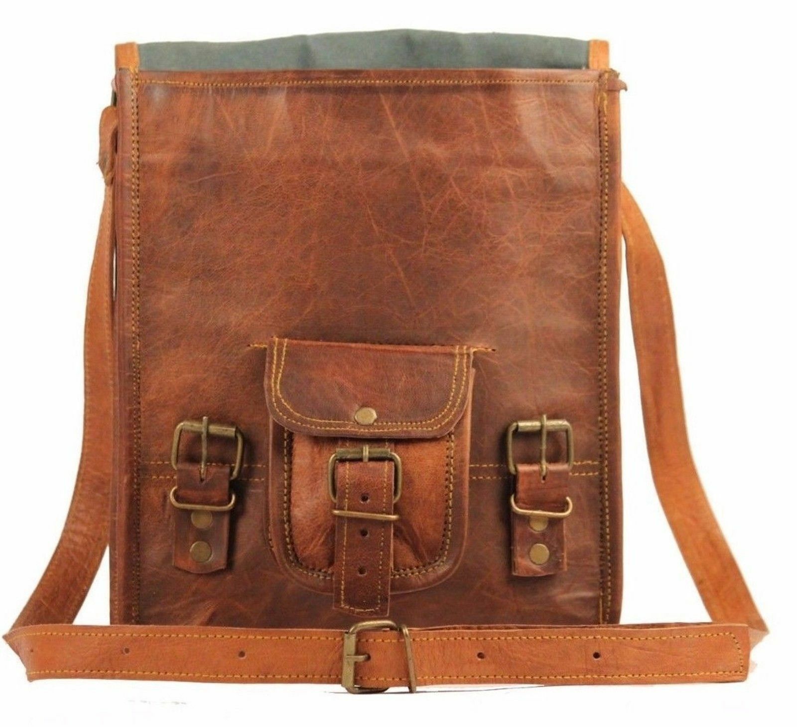 Men’s Rustic Genuine Leather Messenger Shoulder Bag Small Cross Body Satchel