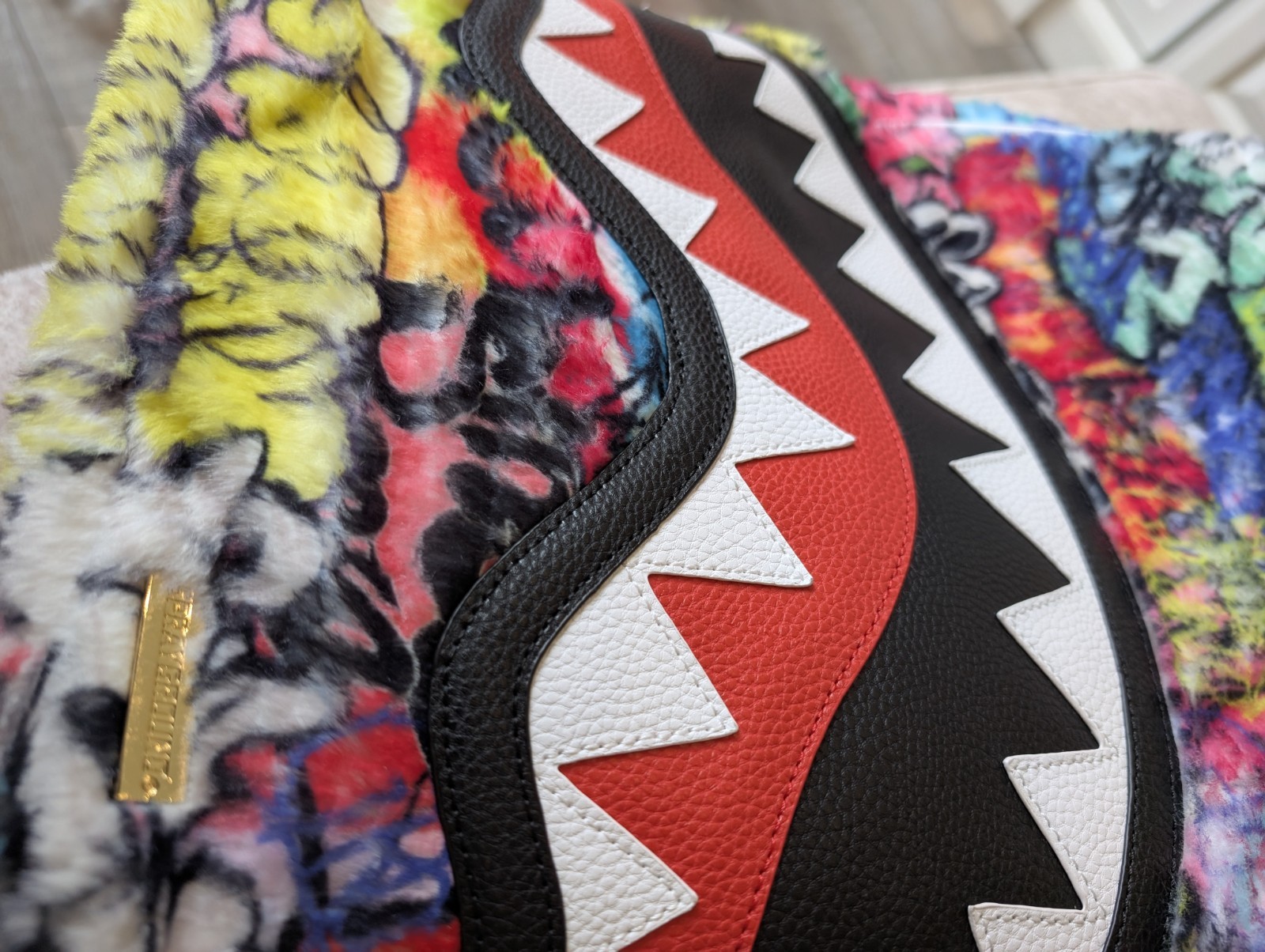 Sprayground Multi Color Shark In Paris Backpack Book Bag Limited Edition NWT