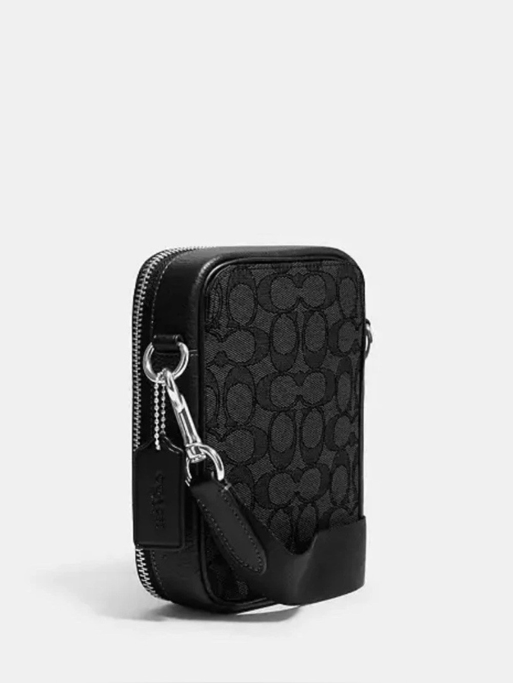 Coach Men’s Stanton Crossbody In Signature Jacquard, Charcoal/Black