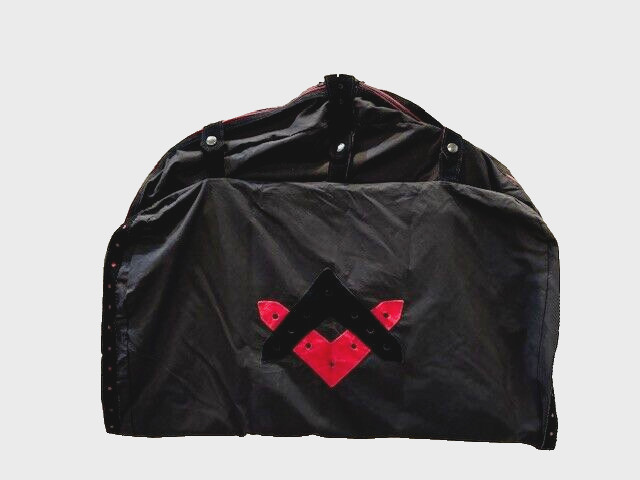 Zilli Garment Bag – Cotton Blend w/Red and Black Suede accents