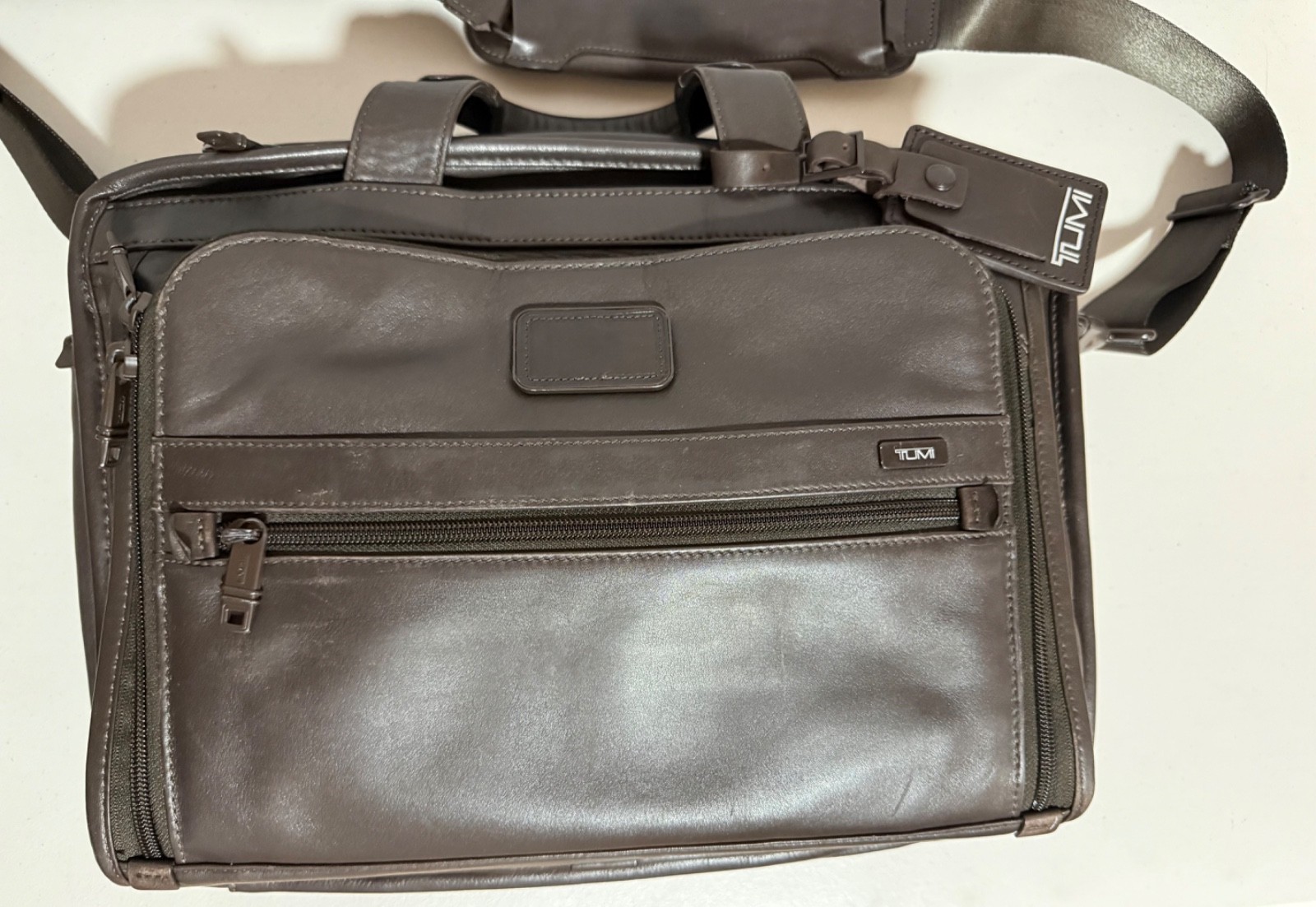 Tumi T-Pass Alpha Organizer Brief Soft Napa Leather Expandable Bag 96531BH
