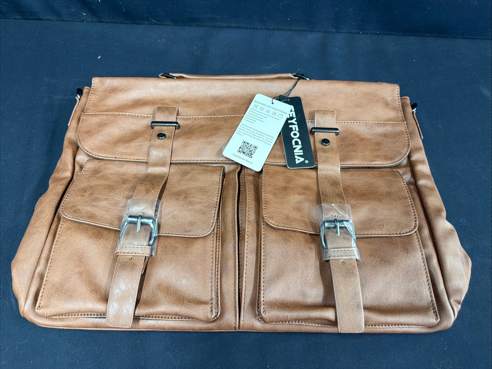SEYFOCNIA #1932 Brown Messenger Bag Briefcase 15.6″ Laptop Shoulder Bag New