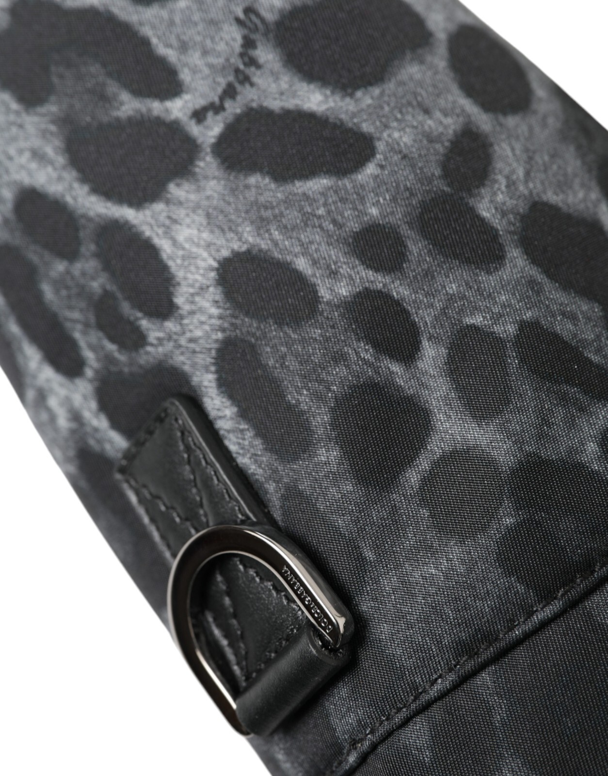 DOLCE & GABBANA Bottle cage Black Leopard Print Nylon Round Slim Tote Men 900usd