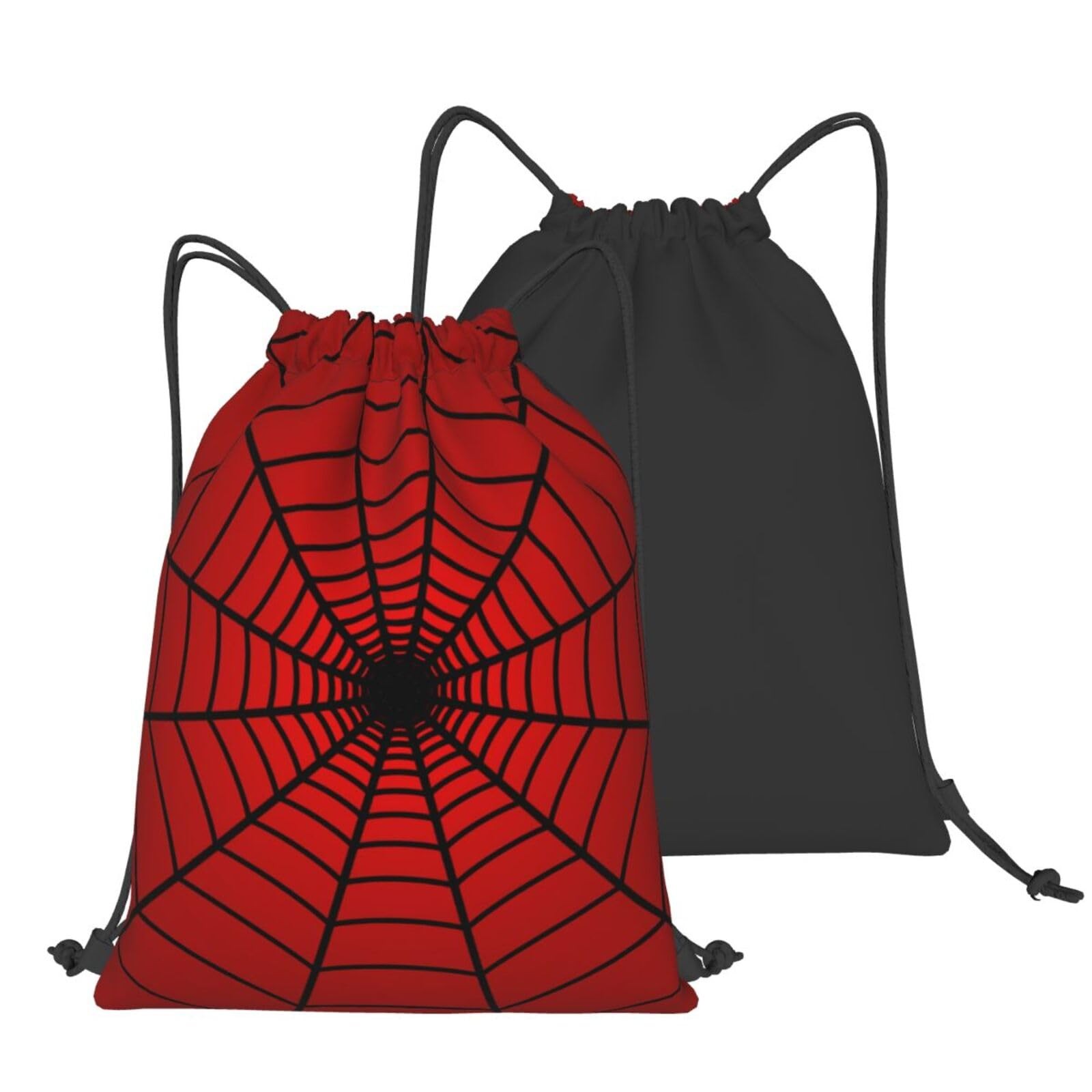 Red Spider Web Drawstring Bag, Cobweb Pattern, Sport Gym Sack, Travel, Hiking