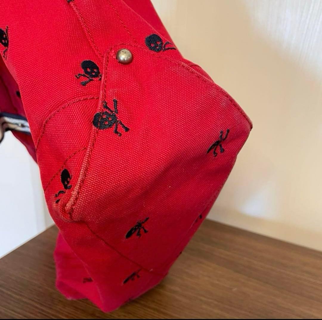 [Rare] Rugby Ralph Lauren Tote Bag Canvas Leather Skull Shoulder Bag