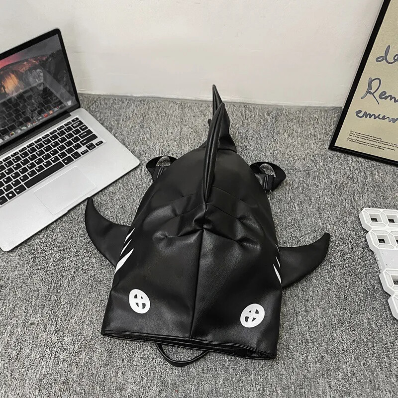 Shark Style Backpack: Waterproof, Leather, Travel, Laptop (Large) 30x22x41CM