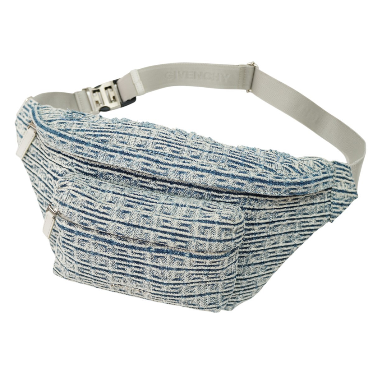 GIVENCHY Logo All-Over Print Denim/Nylon Canvas Body Bag Waist Bag S2604-k088