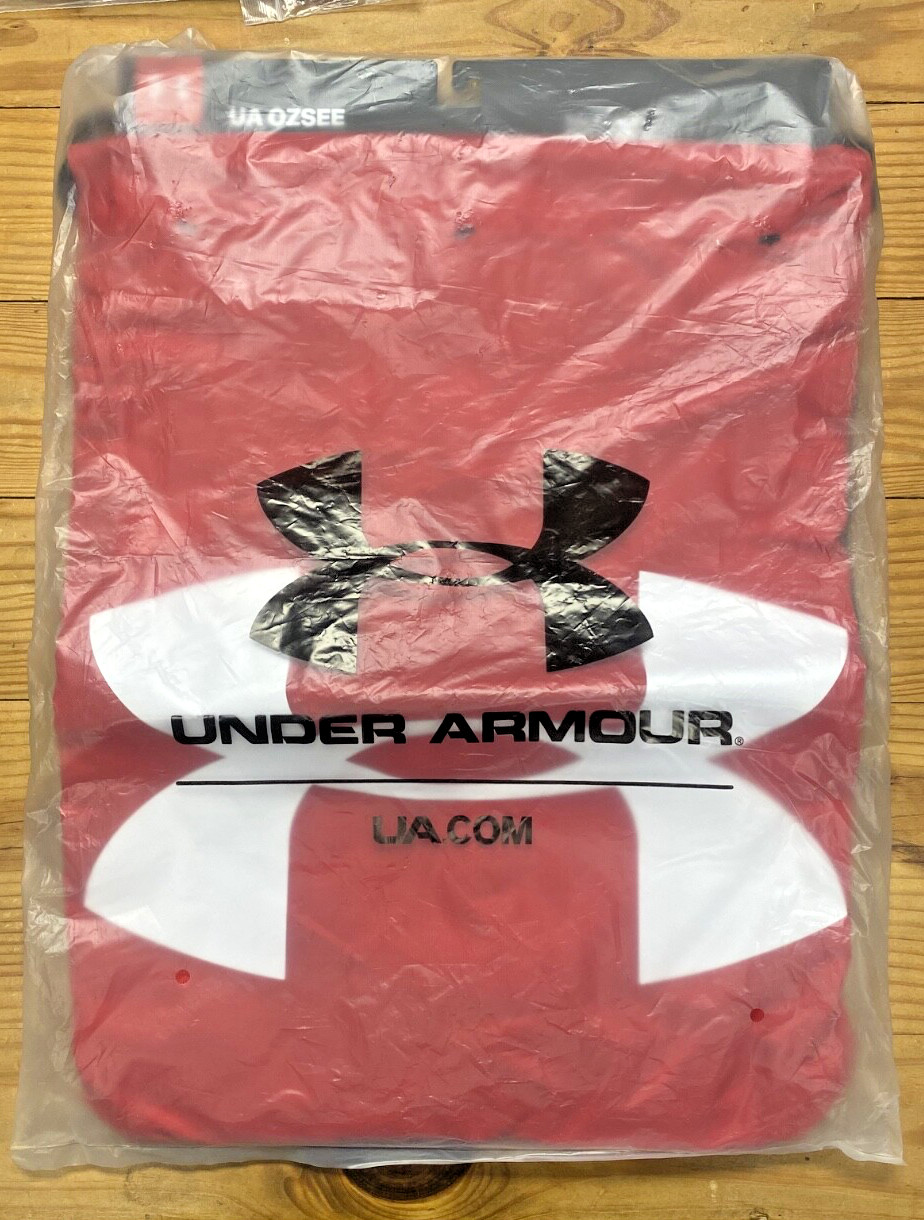 Under Armour UA Ozsee Drawstring Sackpack Backpack Red White Gym Bag Brand New