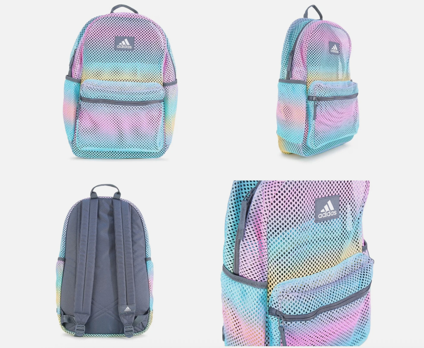NEW Adidas Hermosa Mesh Backpack Brasilia 3S Prime Hustle Student PINK Aqua