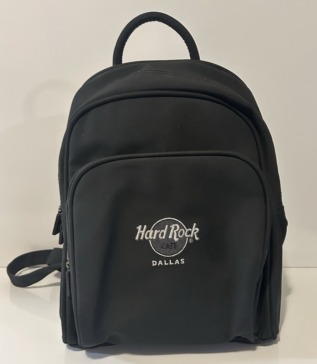 Hard Rock Cafe DALLAS Backpack -Matte Black w/White Embr. Logo -Free SH -HTF/VTG