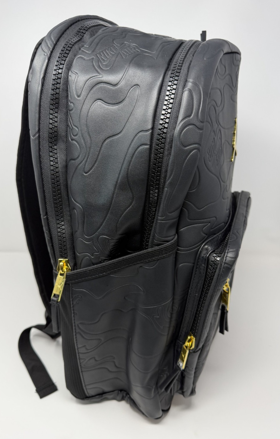 Jordan Topographic Borough Backpack Leather Black Metal Jumpman MA9005-K5X NWT
