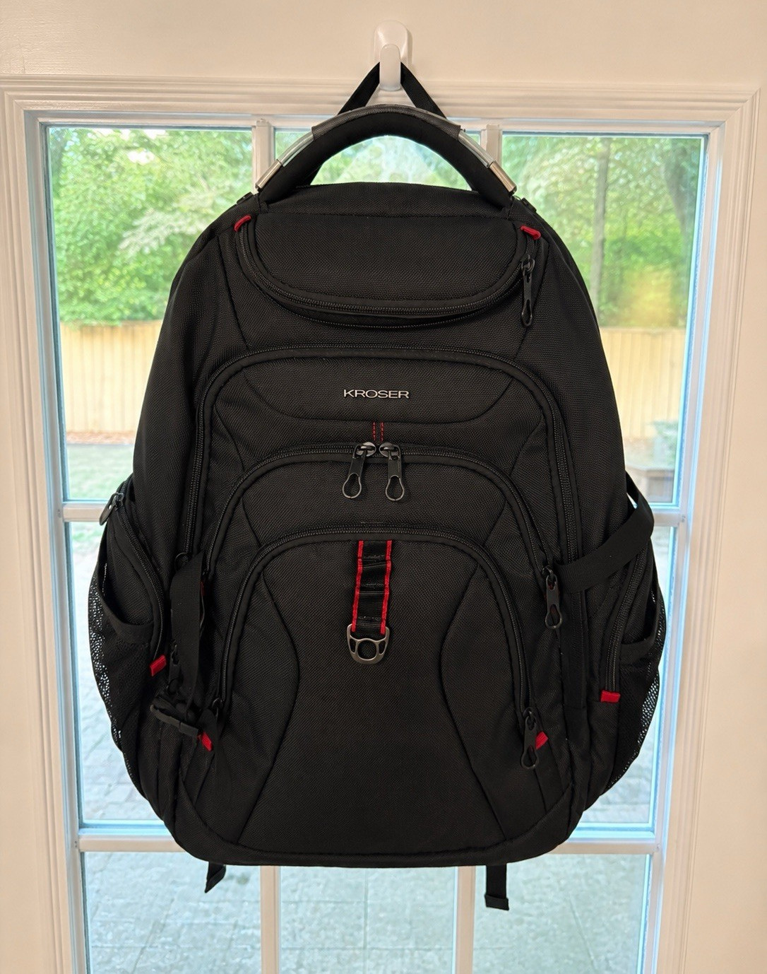 KROSER Sporty Black Laptop Backpack – College Student Water Repellent