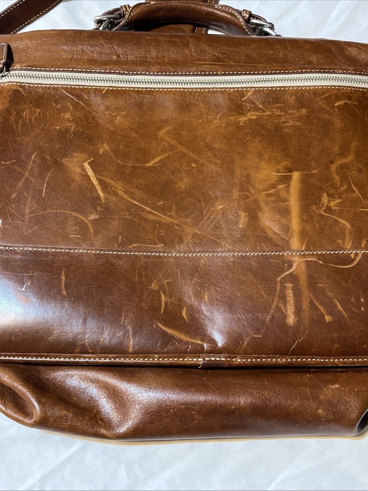 Barrington Leather Messenger Bag FedEx Cup PGA Tour Briefcase Brown