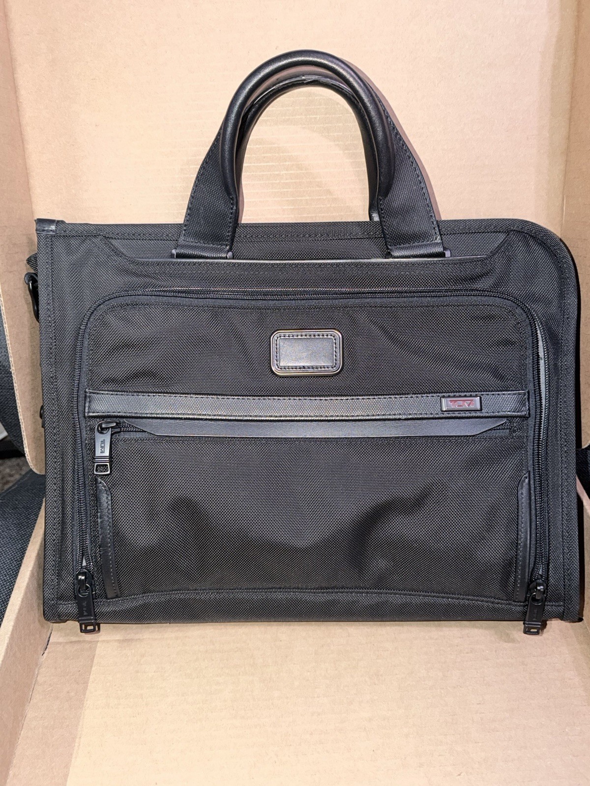 Tumi Official Authentic Alpha 3 Slim Deluxe Portfolio Briefcase, Black, One Size