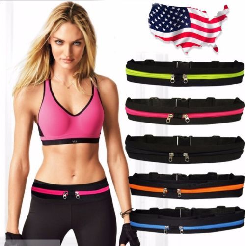 Gym Fitness Sport Runner Waist Bum Bag Running Jogging Belt Pouch Zip Fanny Pack