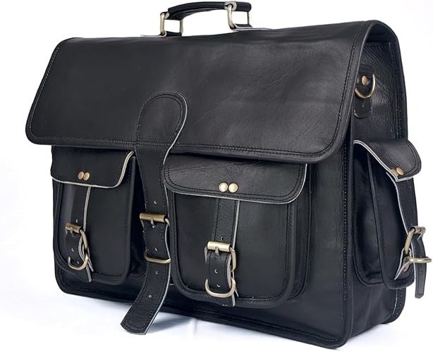 High Leather Laptop Computer Bag/Satchel/Messenger Bag Brown 18x14x6″