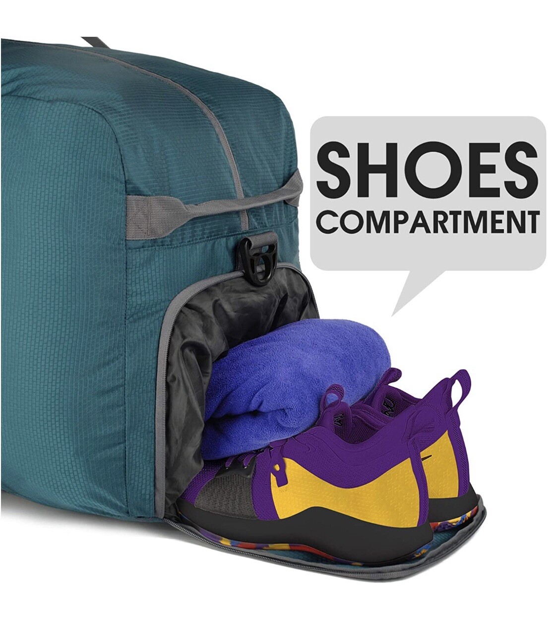 Wandf Foldable Duffle Bag Lightweight Luggage Dark Green