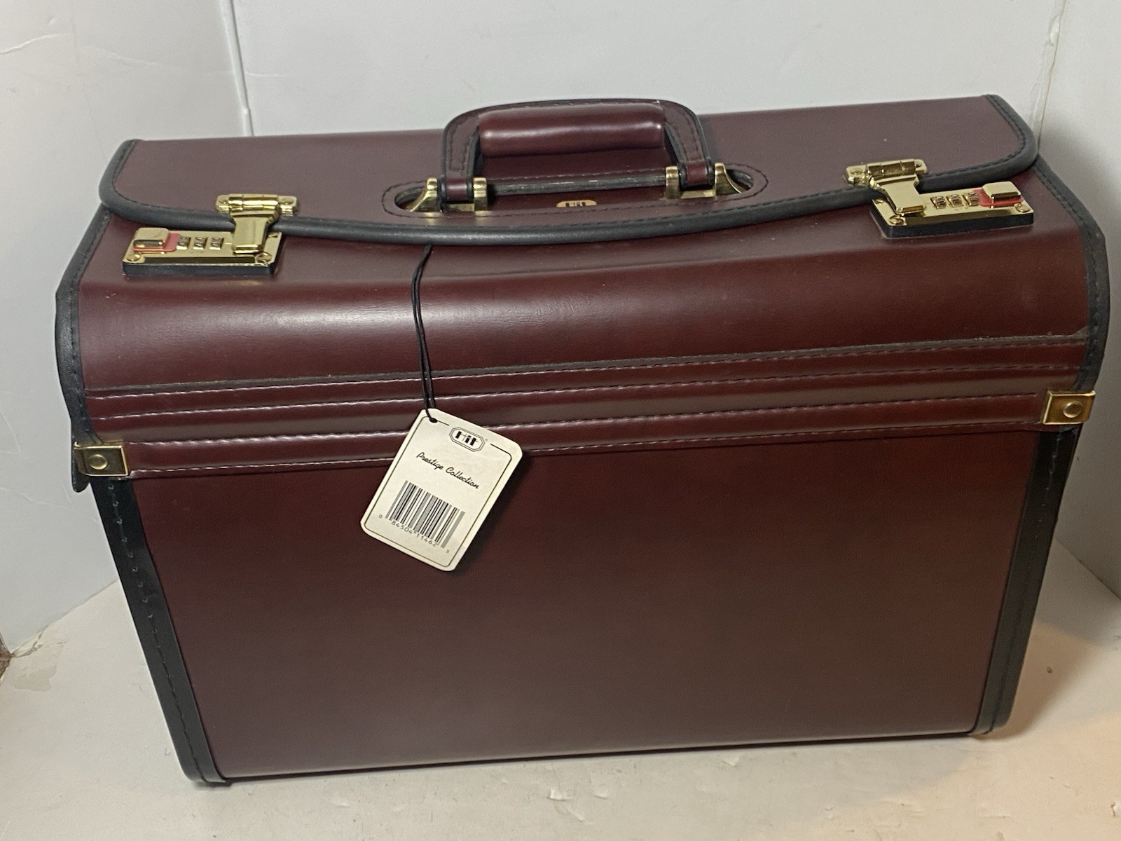 Vtg HiT Business Mates Maroon Burgundy Attache Case w/ Combination Locks & Tags