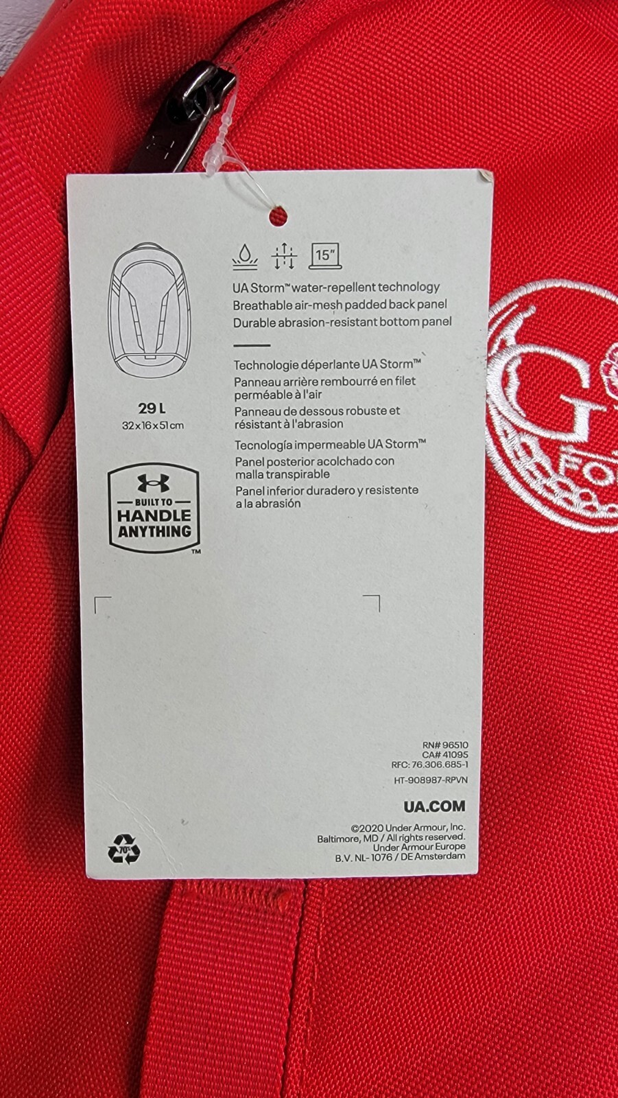 New Under Armour Storm Backpack Hustle 5.0 Adult Red Gym Sports Bag UA