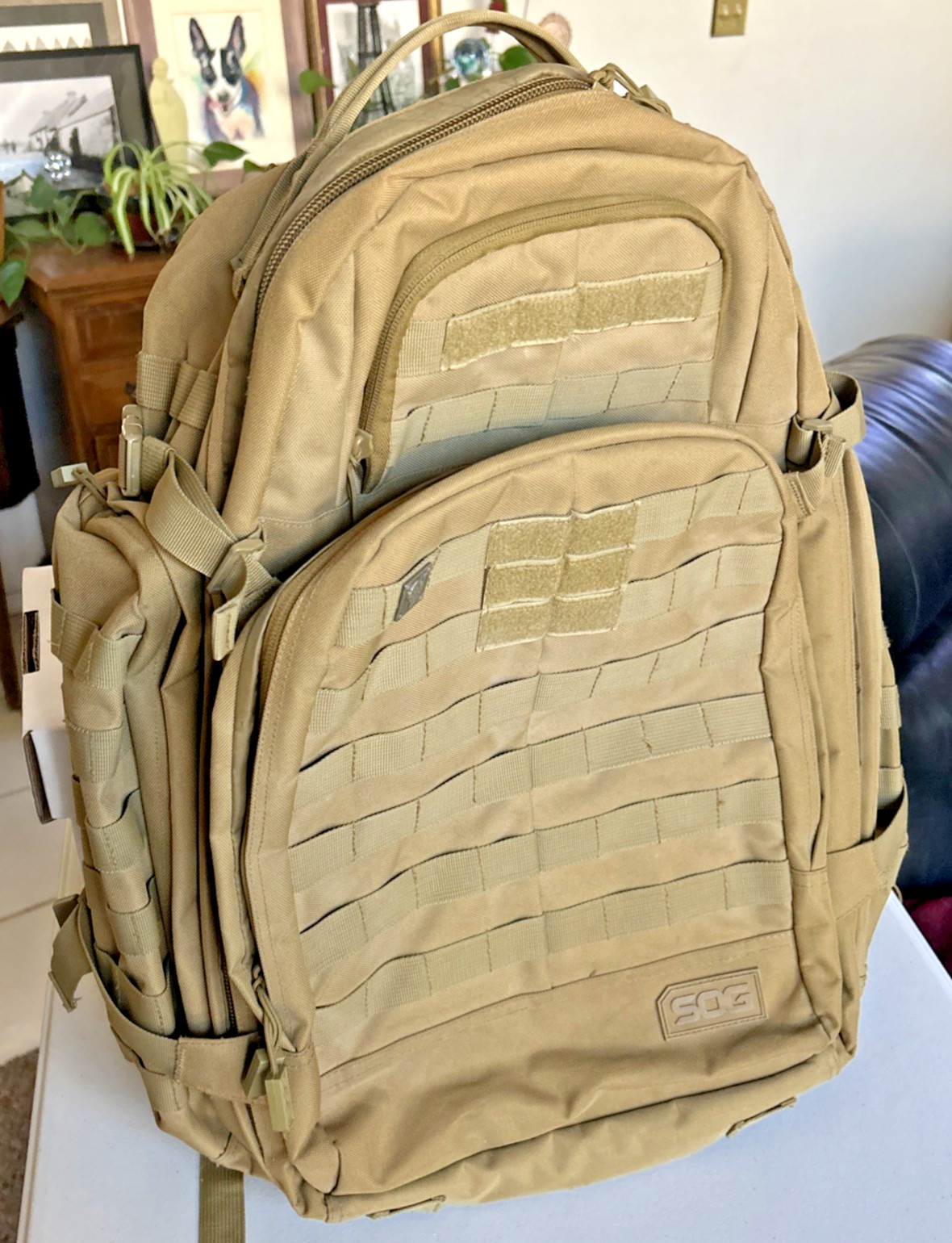 SOG Barrage Tactical Internal Frame Backpack 64.3-Liter Storage Coyote Tan