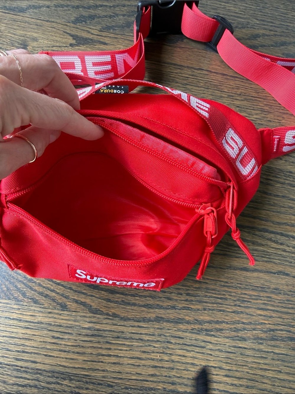 Supreme Red Logo Waist Bag