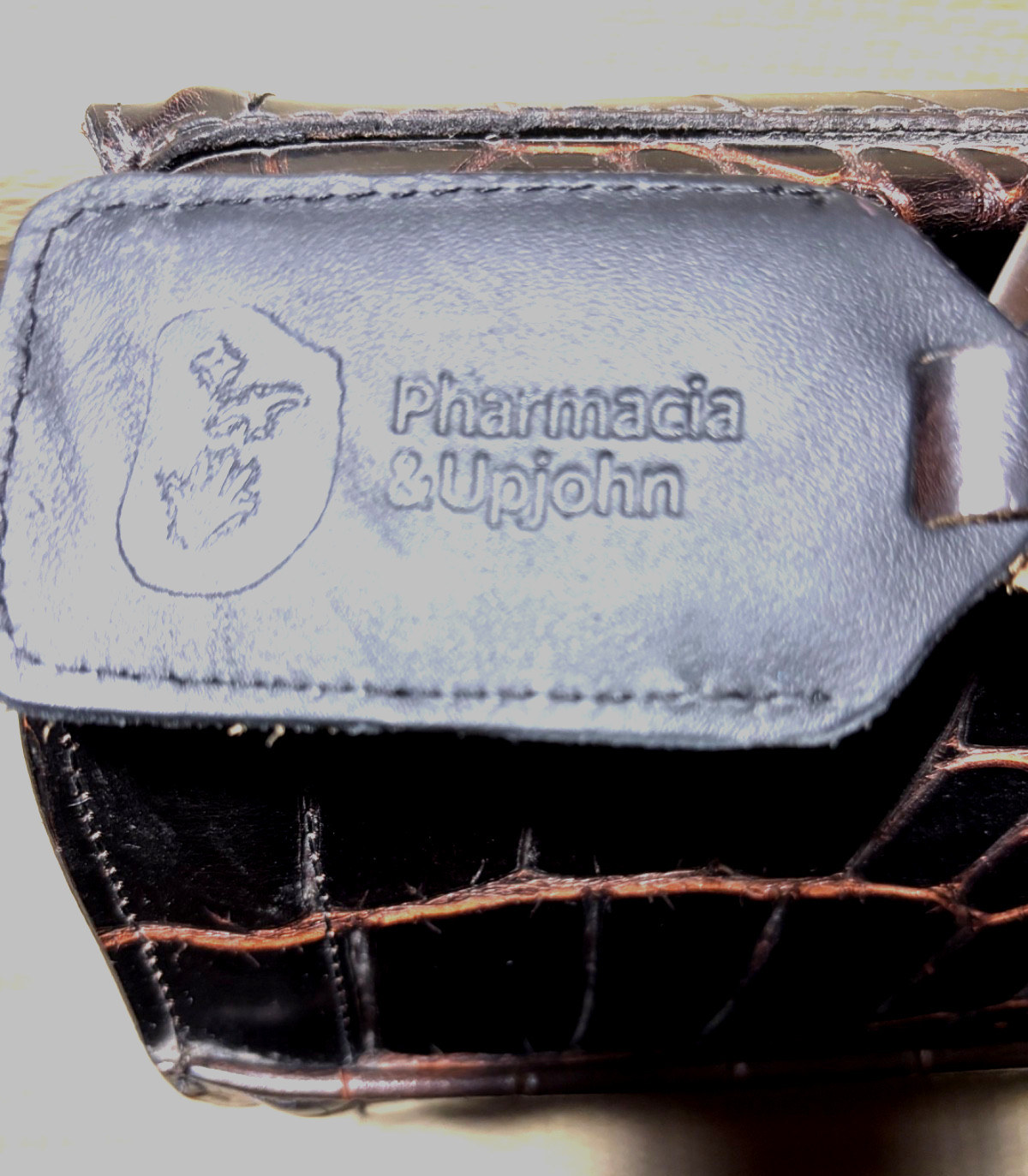 NEW Flying Horse Leather Doctor Bag Pharmacia & Upjohn, 2 keys,+Stethoscope NOS