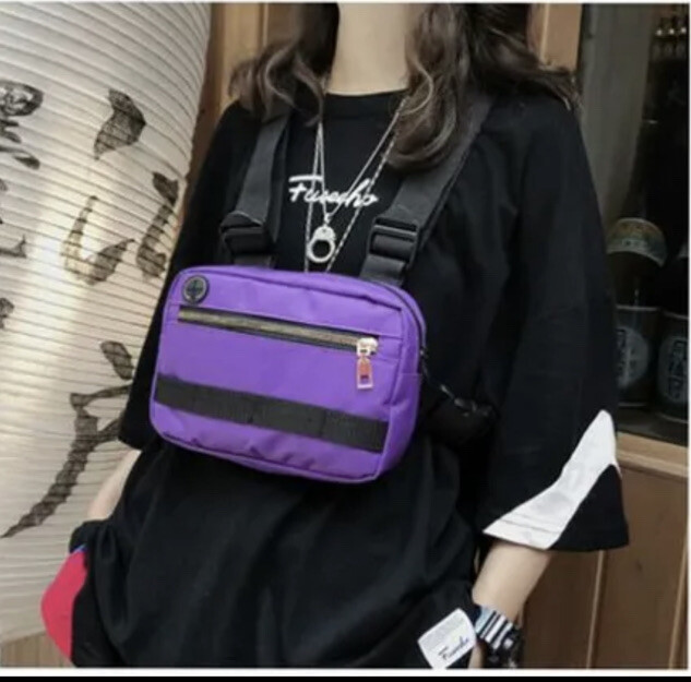Square Chest Bag Vest-Style Retro Streetwear Tactic Shoulder Functional Backpack