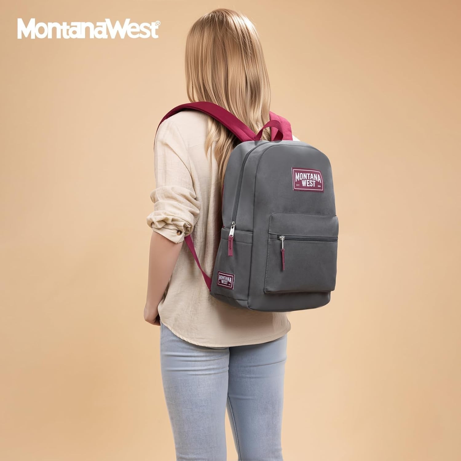 Backpack Women Men 2 PCS Lightweight College Bookbags Casual Daypack Backpacks